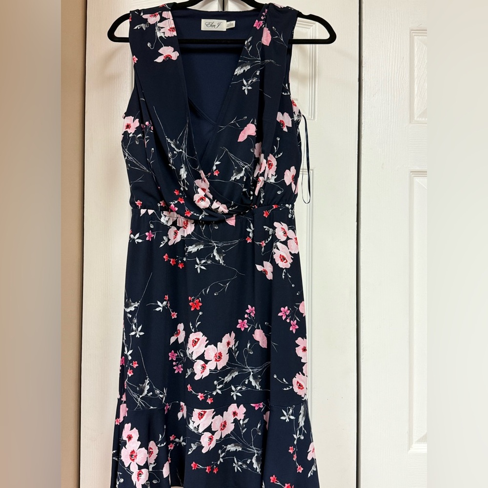 Mossimo Supply Co. Navy and Pink Floral Midi Dress